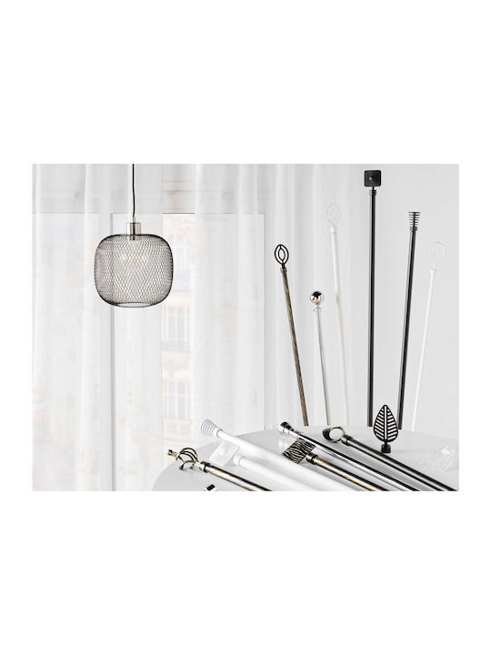 Douceur d'Intérieur Extendable Metallic Curtain Pole Tempo Single Diameter 19mm Length 210-120cm Black/Gold
