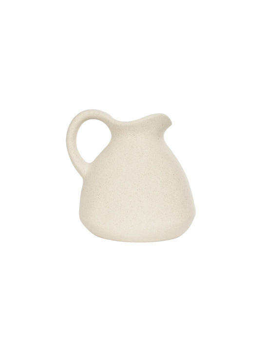 Globostar Artificial Garden Horizon 21505 Decorative Ceramic Vase Beige Φ18 X H16 Cm