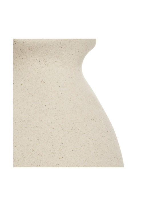 Globostar Artificial Garden Horizon 21505 Decorative Ceramic Vase Beige Φ18 X H16 Cm