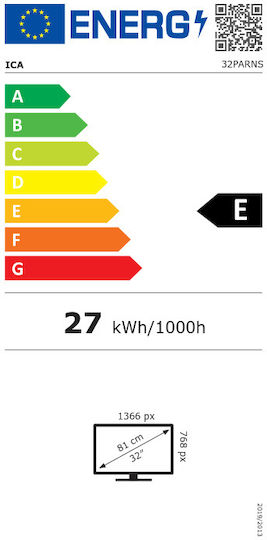 Ica Τηλεόραση 32" HD Ready LED 32PARNS (2024)