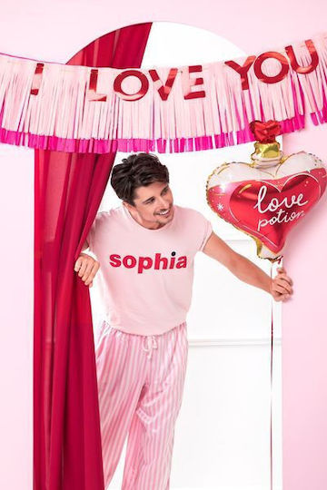 Balloon I Love You Garland for Party in Pink Colour 150cm