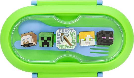 Minecraft Πλαστικό Παιδικό Δοχείο Φαγητού Πολύχρωμο