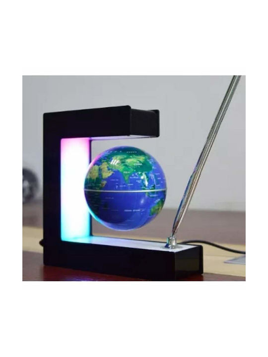 Globus Magnetisch Schwebend Siks LED Beleuchtung Quadratische Basis Stromkabel Automatische Rotation Blau