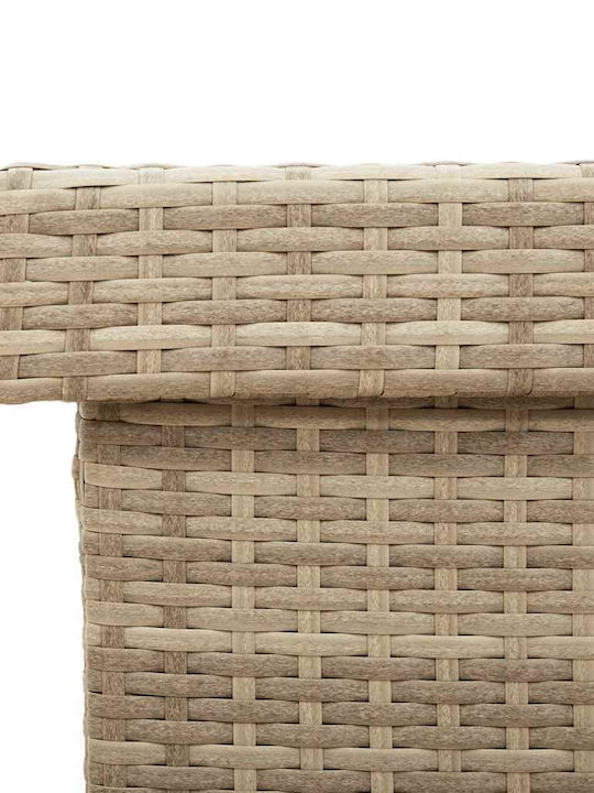 vidaXL Μπαούλο Αποθήκευσης Εξωτερικού Χώρου Rattan Μπεζ Μ160xΠ55xΥ75εκ.
