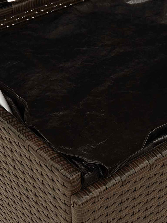 vidaXL Μπαούλο Αποθήκευσης Εξωτερικού Χώρου Rattan Καφέ Μ160xΠ55xΥ75εκ.