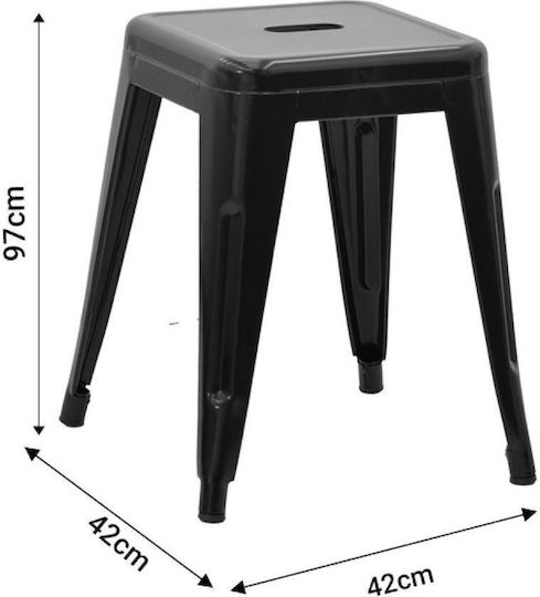 Metallic Outdoor Stool Utopia Black 30x30x45cm