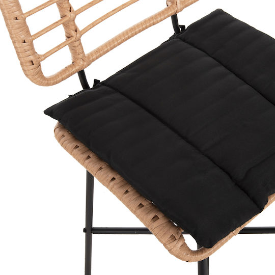 Табуретка Бар За външна употреба Ратан Allegra С възглавница Black, Beige 1бр 46x46x99см