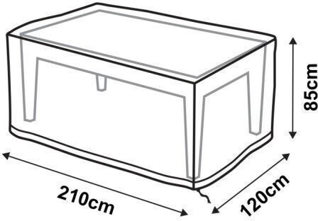 Home & Camp Waterproof Protective Dining Table Cover 210x120x85cm in Grey Colour