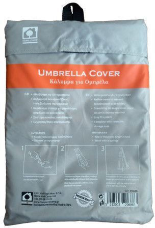 Home & Camp Waterproof Protective Umbrella Cover 30x30x210cm in Grey Colour