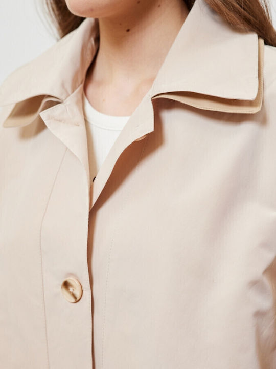 Γυναικεία Μπεζ Καμπαρντίνα Oversized