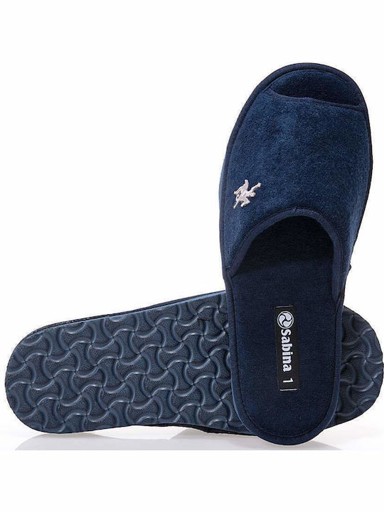 Sabina Men's Terry Slippers Blue
