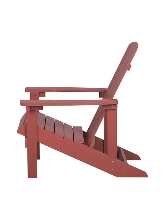 Deckchairs Wooden with Red Fabric 75x50x88cm