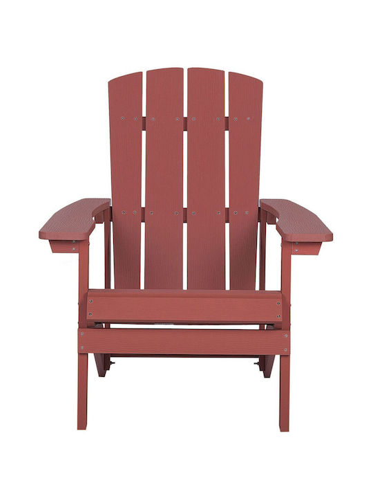 Deckchairs Wooden with Red Fabric 75x50x88cm
