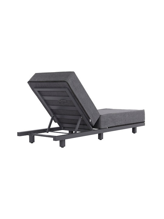 Deckchair Aluminum Jessie with Cushion Gray 200x71x35.5cm.