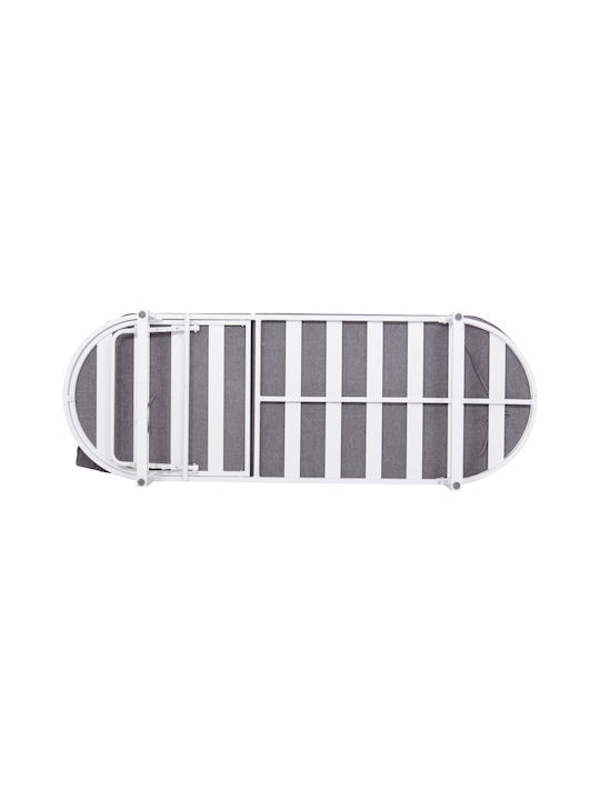 Șezlong Aluminiu Mallow Cu Pernă Albă 198x71x40.5cm
