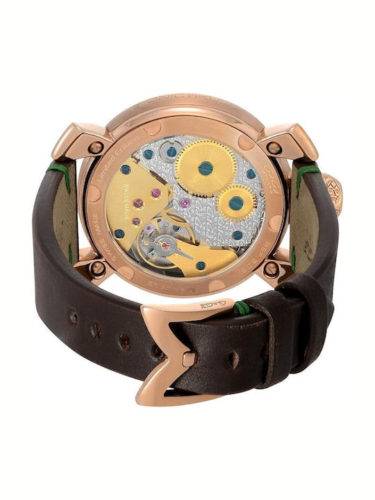 Gaga Milano Uhr Batterie mit Lederarmband