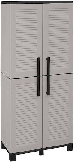 Двукрилен гардероб Пластмаса с разделител и 3 рафтове Grey Light 68x37x169бр