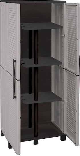 Двукрилен гардероб Пластмаса с разделител и 3 рафтове Grey Light 68x37x169бр