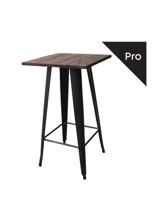 Tisch Bar für kleine Außenbereiche Stabil Relix Schwarz 60x60x104cm