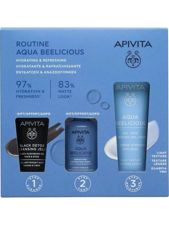 Apivita Routine Αqua Beelicious Set Îngrijire pentru Hidratare 3buc