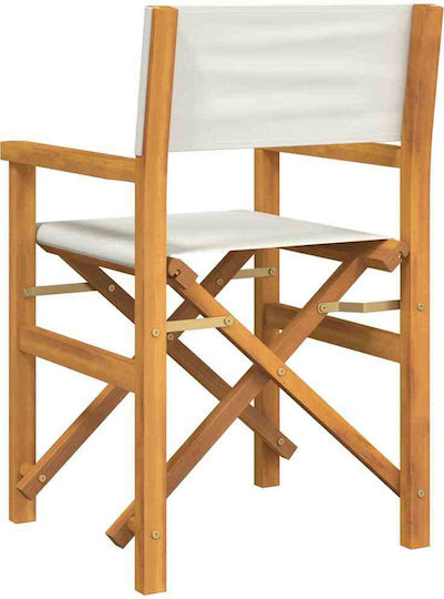 Καρέκλα Σκηνοθέτη Ξύλινη Κρεμ 2τμχ 57x54.5x85εκ.