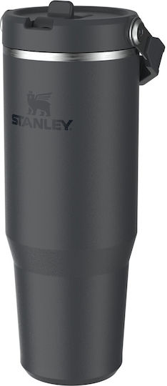 Stanley Iceflow Flip Straw Tumbler Thermos Stainless Steel BPA Free 890ml Black with Straw