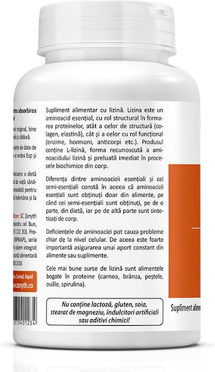 Zenyth L-Lysine / Αργινίνη 550mg 60 Κάψουλες Energy