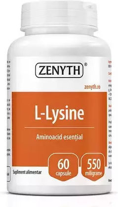 Zenyth L-Lysine / Αργινίνη 550mg 60 Κάψουλες Energy