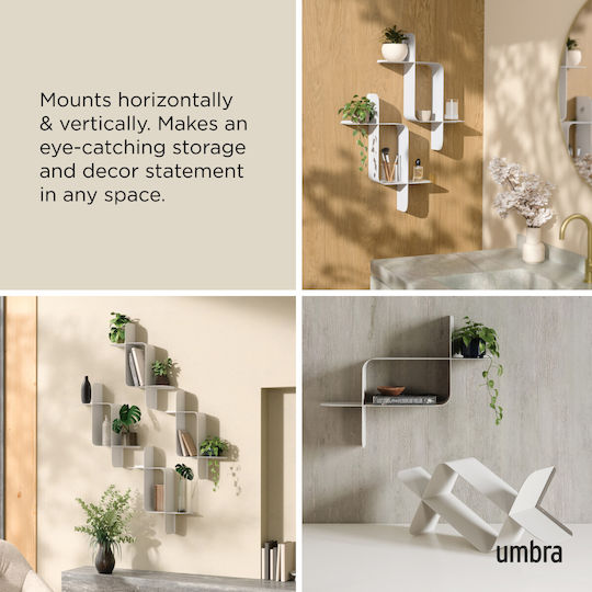 Montage Wandregal Set aus 2 Weiß Umbra