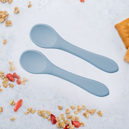 AppeKids Baby Set with Spoons made of Silicone for 6+ months Turquoise 2pcs