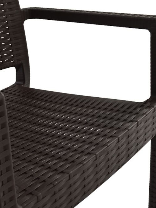 Outdoor Chair Polypropylene Zeus Brown 58x57x89cm