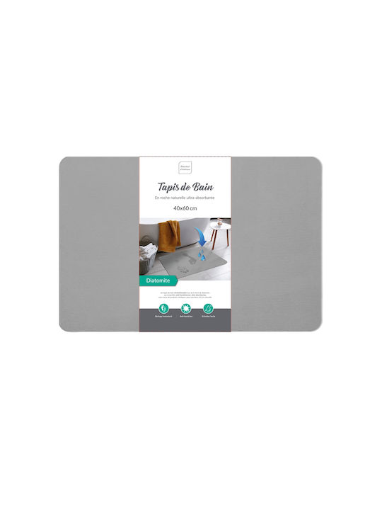 Douceur d'Intérieur Non-Slip Bath Mat Diatonella Gray 40x60cm