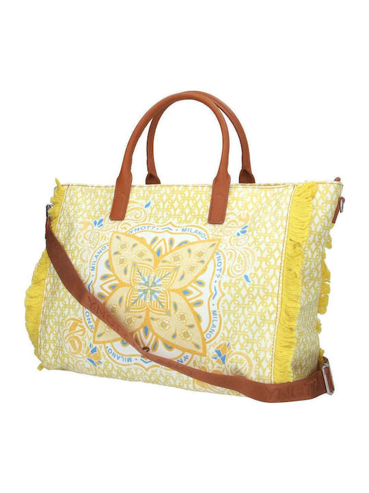 Y Not? Fabric Beach Bag Yellow