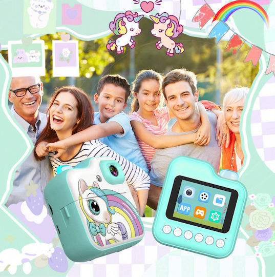Q6 Unicorn Kinderkamera mit Thermodruck Grün