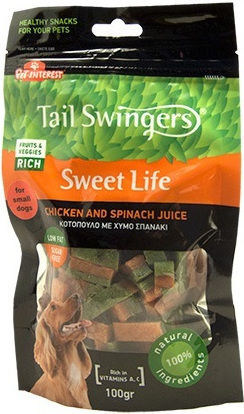Pet Interest Tail Swingers Sweet Life Leckerli für Hunde Kleine Rassen mit Huhn und Spinat 100gr 1104-S PI-1104-S