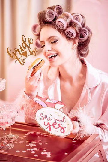 PartyDeco She Said Yes Плоча за Парти 6 Бройки