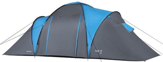 Nils Highland Winter Camping Tent Tunnel Mountaineering Blue with Double Cloth for 6 People Waterproof 4000mm 570x210x200cm
