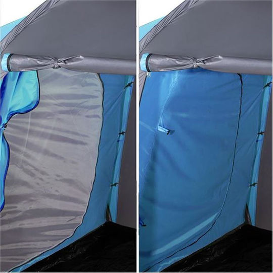 Nils Highland Winter Camping Tent Tunnel Mountaineering Blue with Double Cloth for 6 People Waterproof 4000mm 570x210x200cm