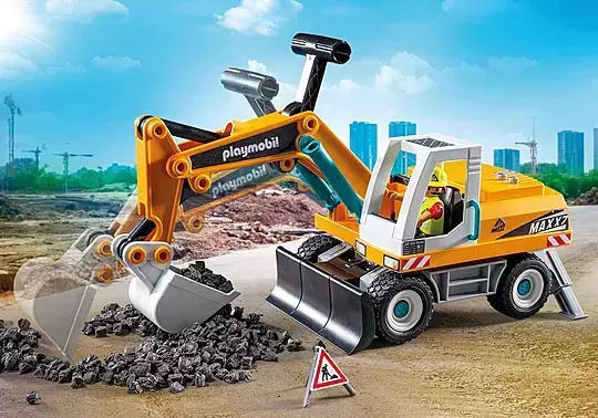 Playmobil Екшън герои Голям строителен багер за 4-10 години