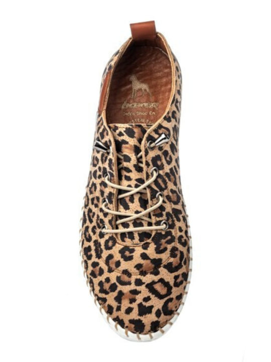 Leather Women's Moccasins in Brown Color