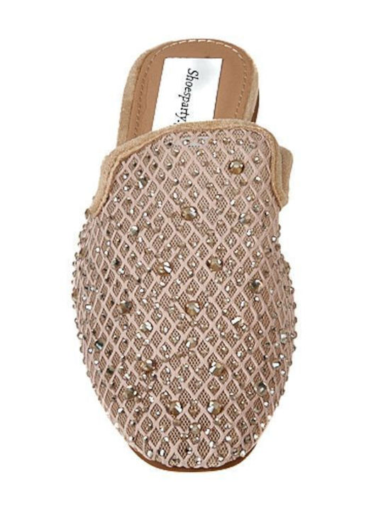 Flat Mules in Gold Color