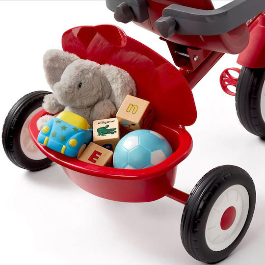 Radio Flyer Tricicletă Pentru Copii Cu Mâner Pentru Părinți 3 În 1 Pentru Vârsta 3-5 Ani Roșie