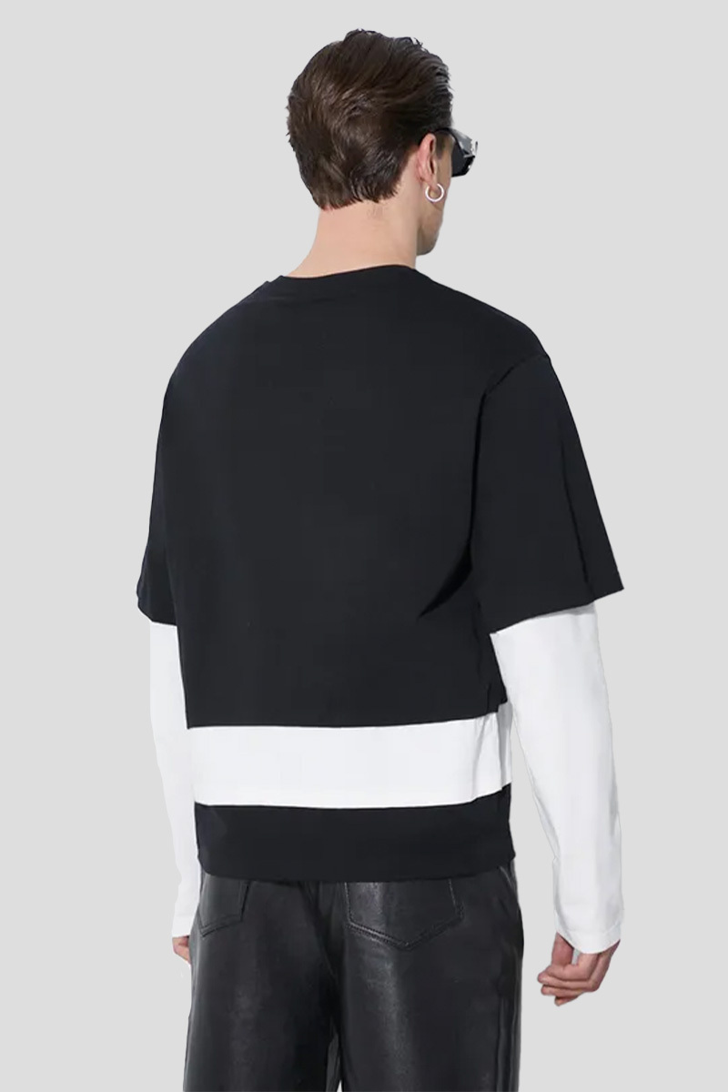 Tシャツ・カットソー NEIL BARRETT Men T Shirts MY70222A Y522 001N Black Neil Barrett cotton t-shirt Slim Heart Shape Print men's