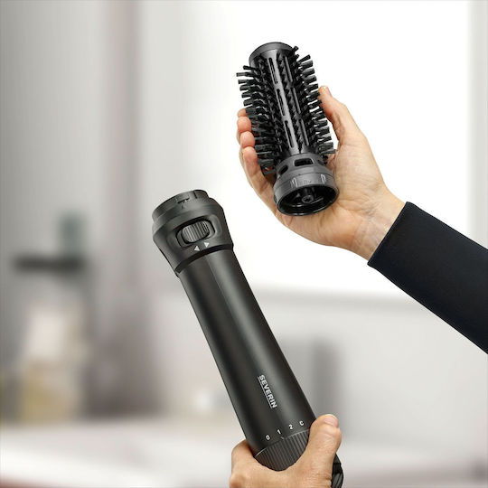Severin Ceramic Electric Hair Brush with Air and Rotating Head for Hair Straightening and Curls and Beard 1000W