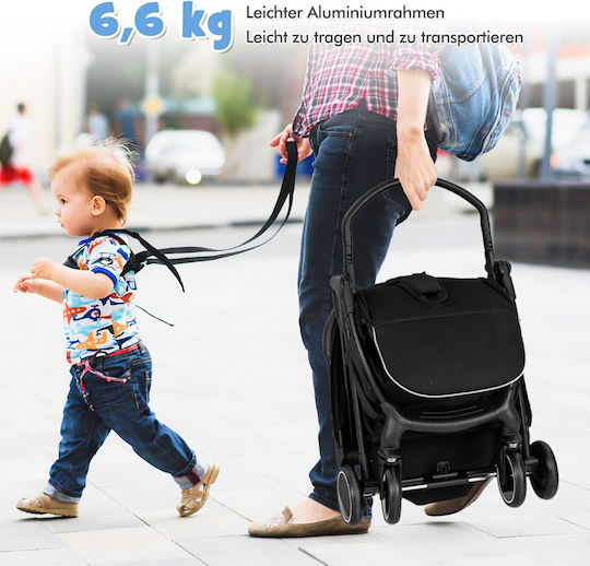 Costway Adjustable Baby Stroller Suitable for Newborn Black 6.6kg