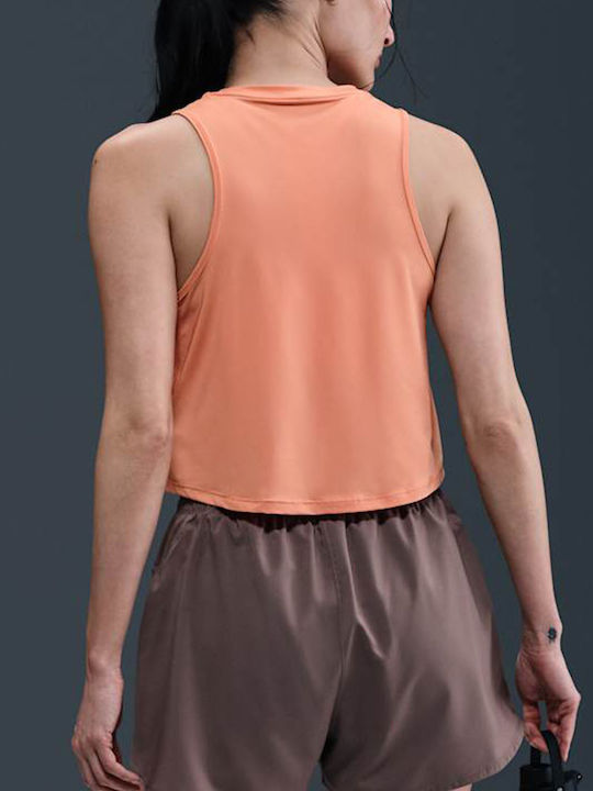 One Classic Γυναικείο Αθλητικό Crop Top Αμάνικο Dri-Fit Apricot Agate, White