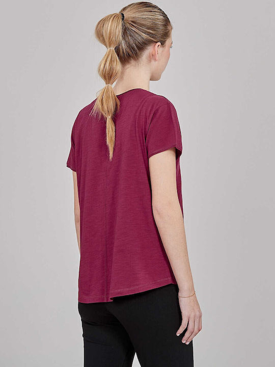 Γυναικείο T-shirt με V Λαιμόκοψη Beaujolais Wine