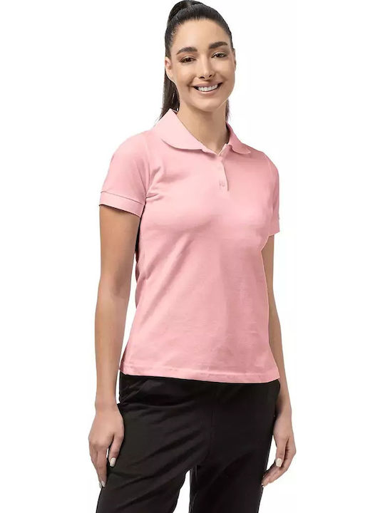 Damen Sportlich Polo Bluse Rosa