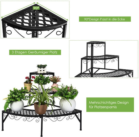 Costway Suport pentru ghiveci Metal Negru 59bucx59bucx60buccm.