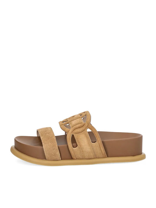 Loren 06 Women's Flat Sandals in Tabac Brown Color